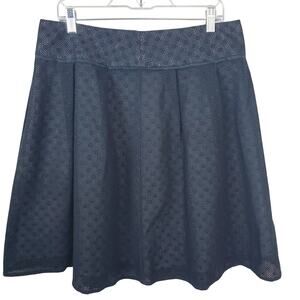 TALBOTS | Mesh Polka Dot | Black | Petite Skater  Mini Skirt | Size 12P